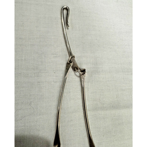 Modernist Sterling Silver Pendant Large 4" Hinged Green Eilat? Cabochon 62 Gr - Picture 8 of 16